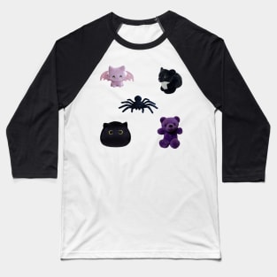 Purple Goth Kawaii Plushies Sticker Pack Baseball T-Shirt